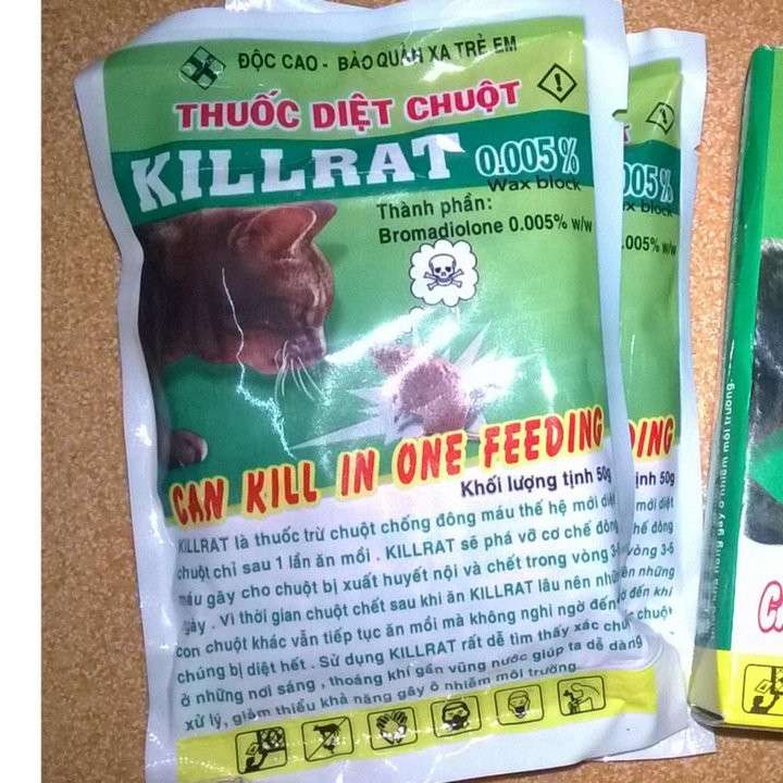 Xả kho - thuốc diệt chuột killrat đã trộn sẵn