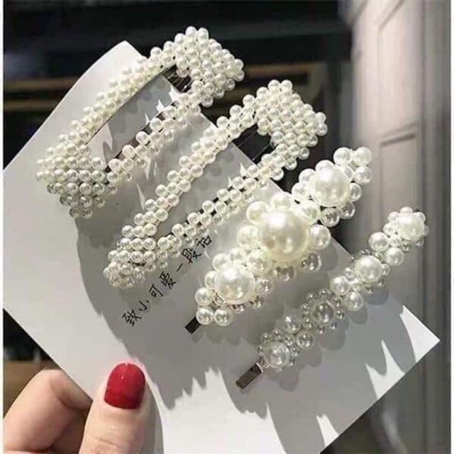 Sét 4 kẹp tóc đá xinh lung linh
