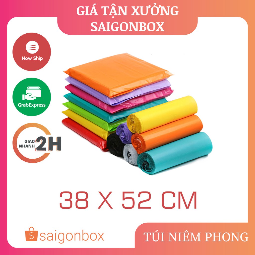 Combo 1kg túi gói hàng niêm phong keo dán sẵn tự dính 38x52 cm