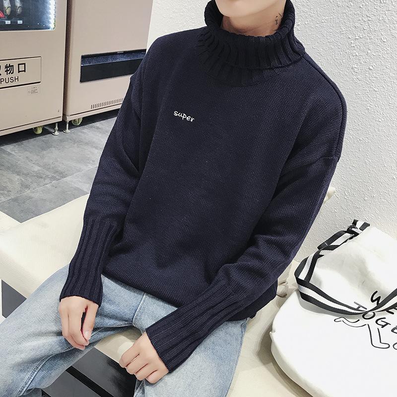 Knitted Shirt/Men's Shirt, Pullover, High Collar, Korean Style, Easy to Match, High Quality Product9