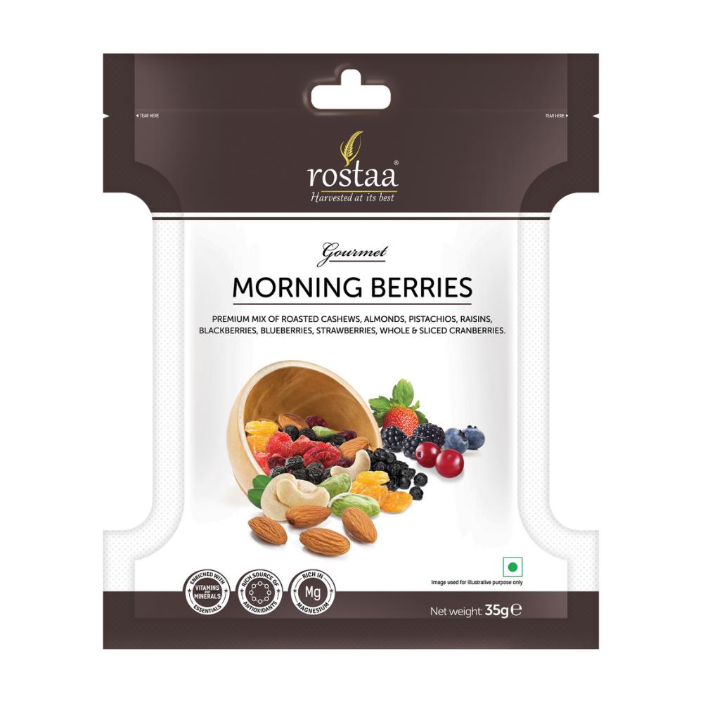 [ Sản Phẩm Mỹ] MORNING BERRIES 35g - Tổng hợp hạt dinh dưỡng và trái cây sấy nhập khẩu Rostaa - Ăn vặt lành mạnh