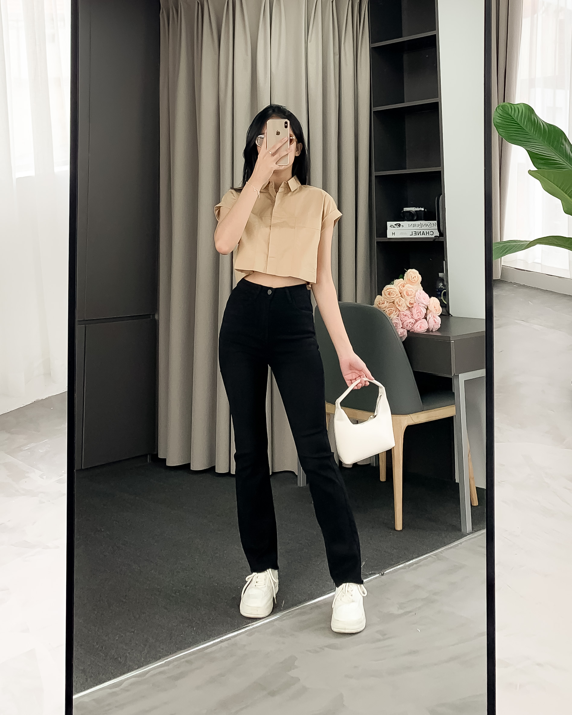 Áo sơ mi croptop tay cộc the c.i.u - linda top