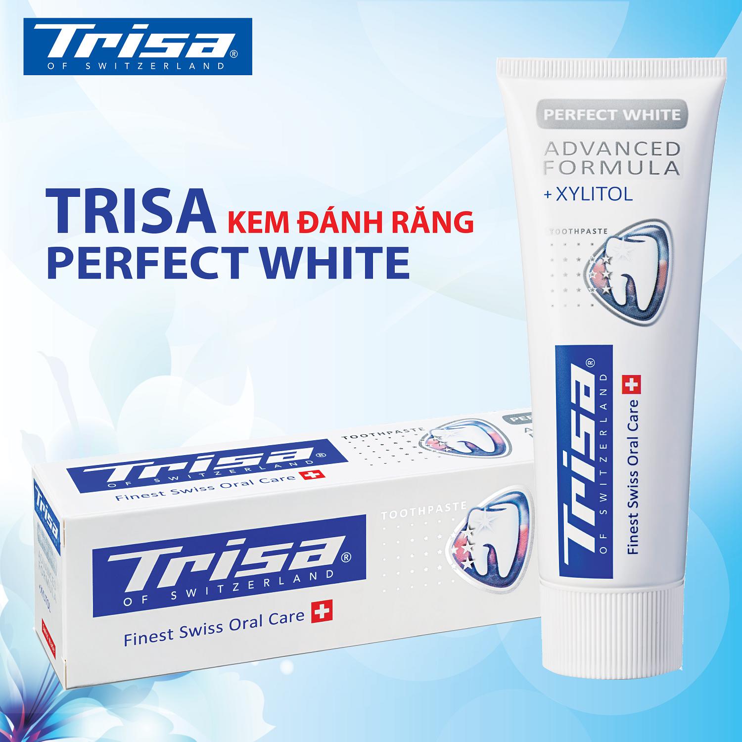 Kem đánh răng trisa perfect white 75ml - thụy sỹ
