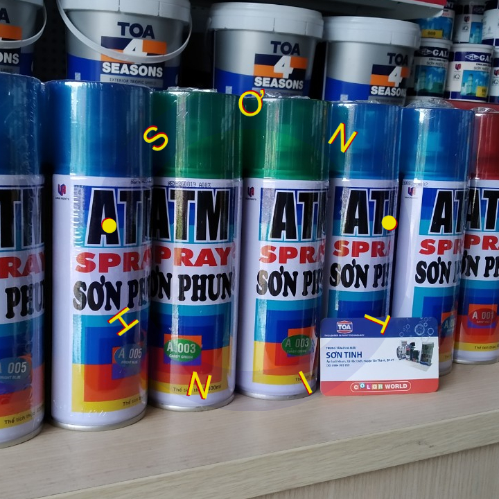 Sơn phun xịt xe máy ATM A100, A001, A002, A003, A004, A005, A006, A007, A008, A009, H012