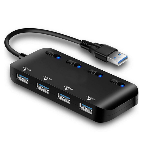 Hub chia cổng usb 3.0 ultra slim có công tắc - bộ chia cổng usb 1 ra 4, usb 3.0, thiết bị chia cổng usb 3.0, hub 3.0