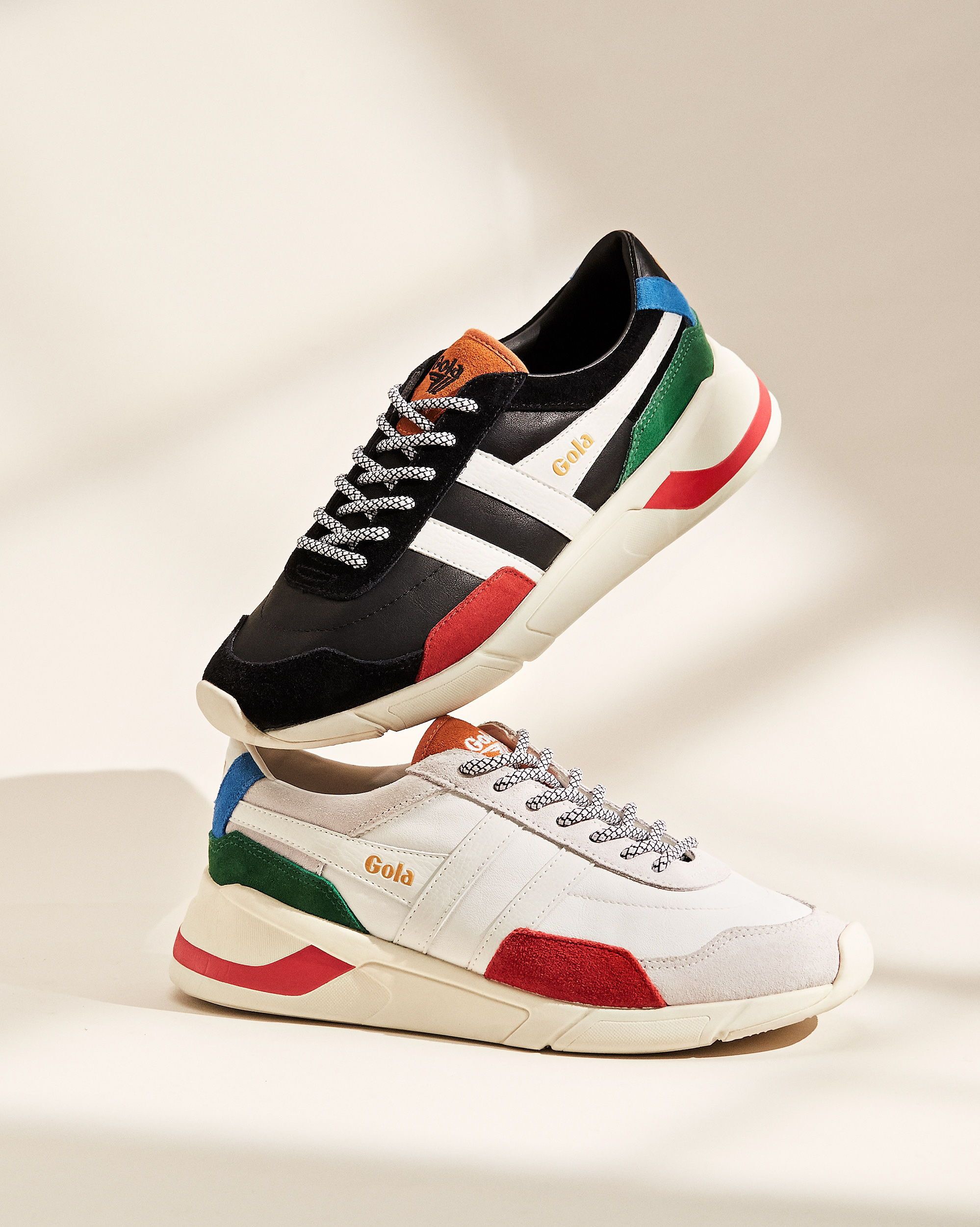 giày thể thao nữ gola clasissic clipse trident sneaker chính hãng màu đen sọc đỏ cla654