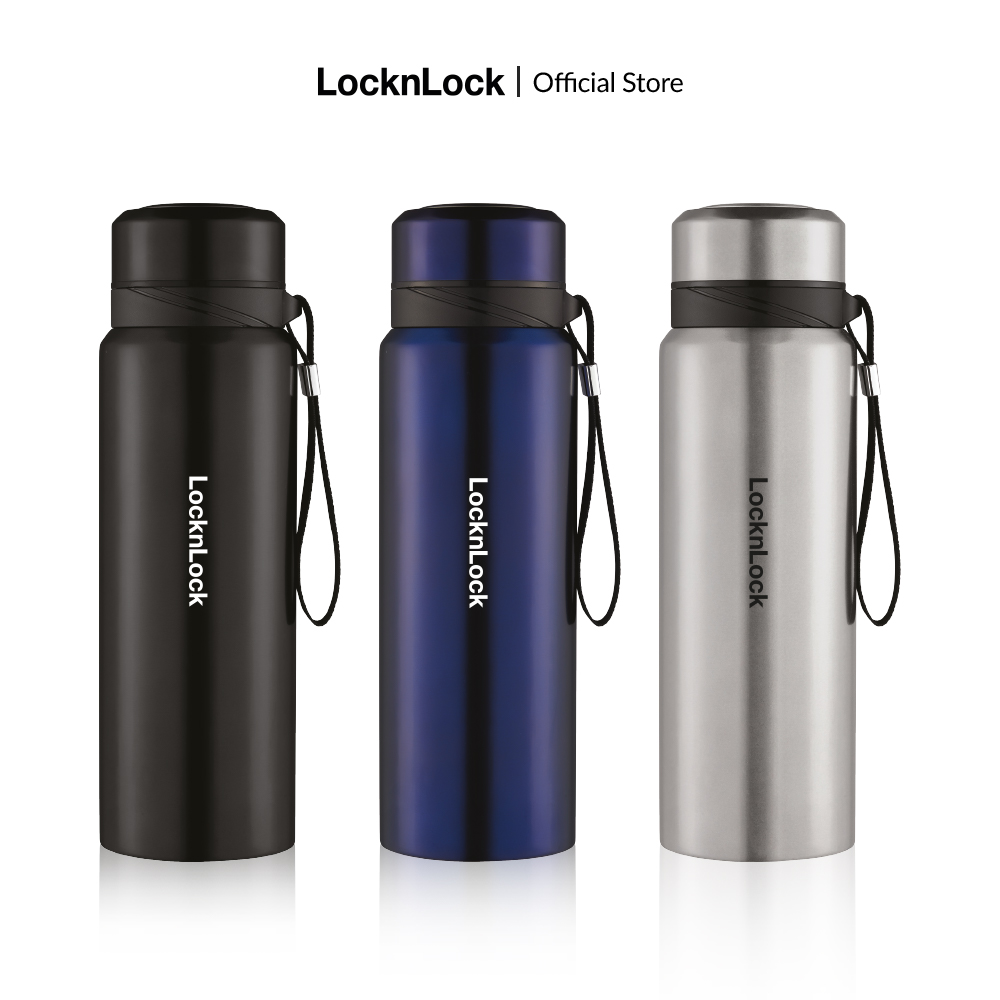 LHC6180 - Bình giữ nhiệt LockLock Vacuum Bottle 800ml Thép không gỉ - Có dây xách, nhỏ gọn, giữ nhiệt 24h Giới hạn 5 sản phẩm/đơn hàng