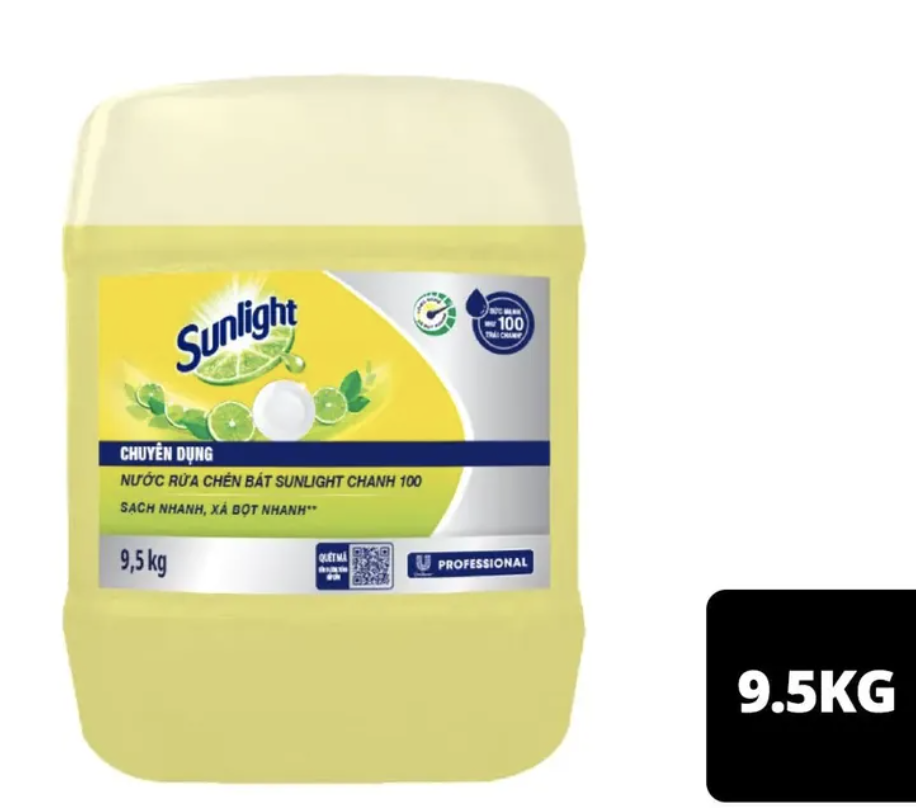 Nước Rửa Chén Chuyên Dụng Sunlight Chanh 9.5kg
