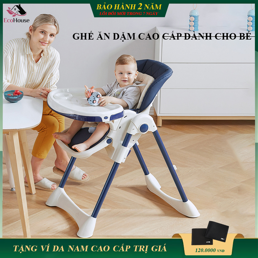 Ghế ăn dặm cho bé cao cấp - Có thể gấp gọn - Nâng hạ độ cao dễ dàng, bảo hành 2 năm, lỗi đổi mới trong 7 ngày đầu