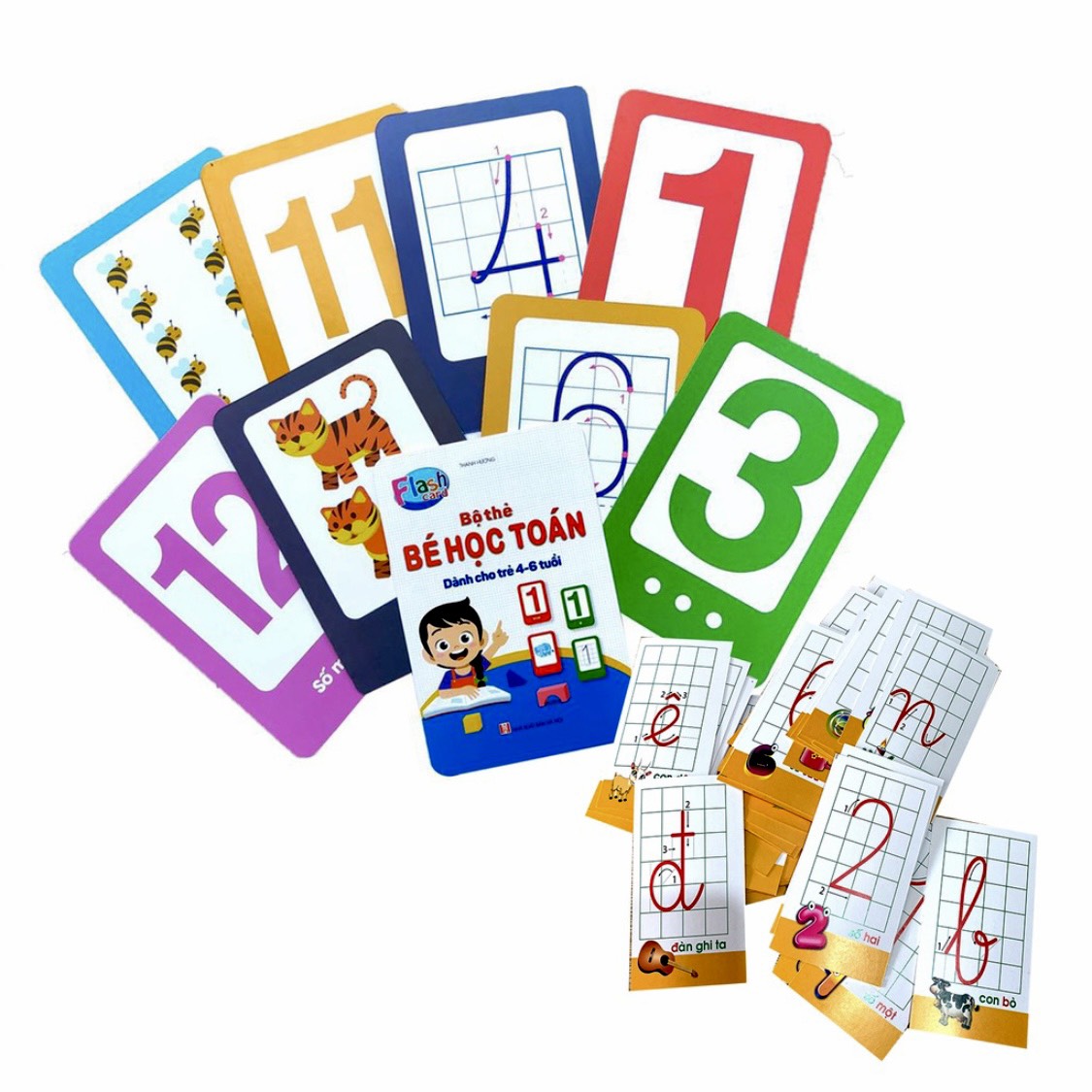 Bộ thẻ flashcard bé học toán - tư duy toán học cho bé từ 4 đến 6 tuổi học số và phép tính