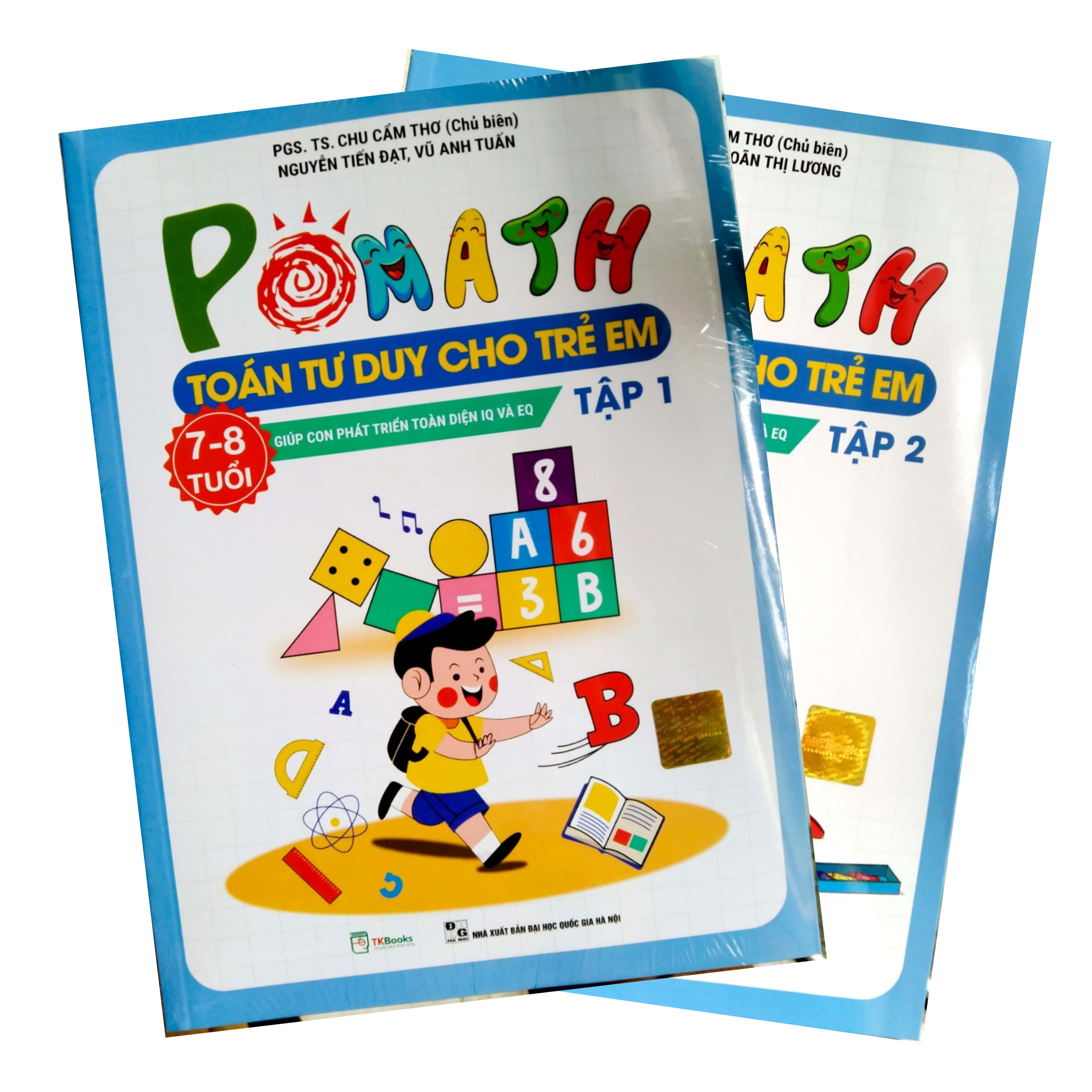 Bộ 2 cuốn sách Pomath Toán tư duy cho trẻ từ 7-8 tuổi tập 1+2tv