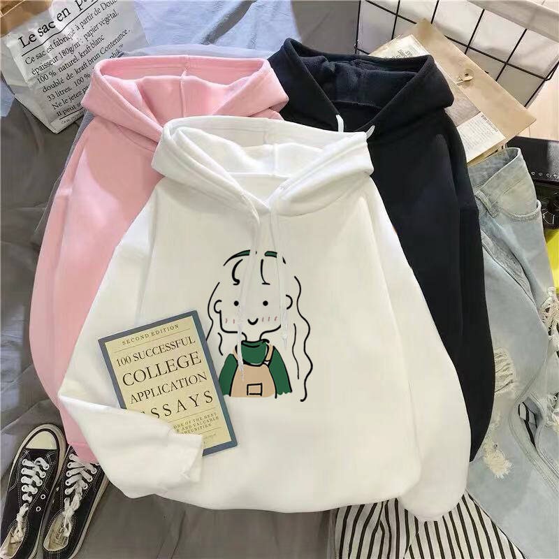 Áo hoodie nỉ bông dày dặn ấm áp cô gái mầm cây cute dễ thương
