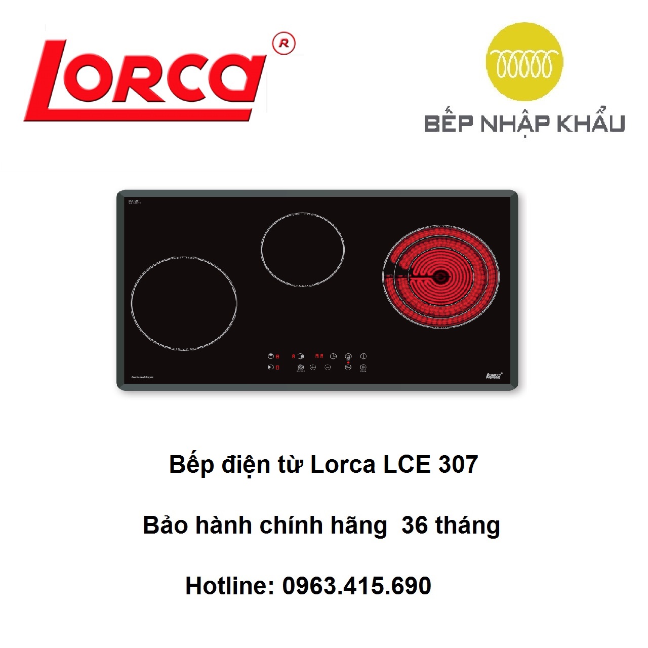 Bếp điện từ Lorca LCE 307, thiết kế đẹp mắt, tinh tế, nhiều tính năng thông minh, giúp nâng cao hiệu quả nấu nướng, tiết kiệm điện năng
