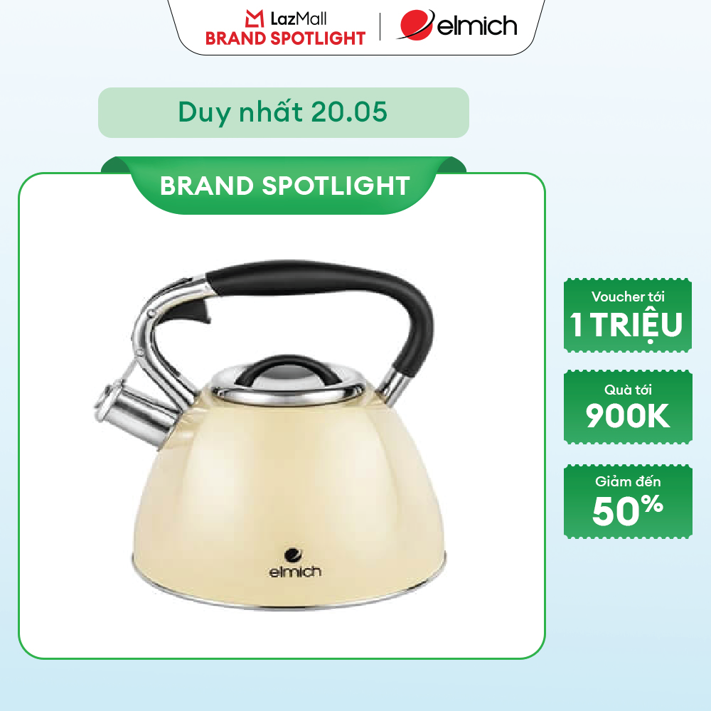 (Chỉ 25-29.07)Ấm đun nước inox cao cấp Elmich EL8281 2.5L