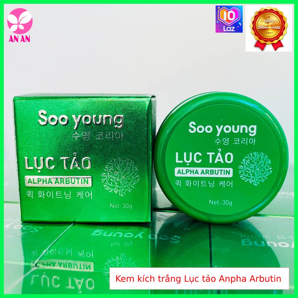 Kem Kích Trắng Lục Tảo Soo Young 30gr - Kích trắng Soo Young Legend Anpha Arbutin Chính hãng