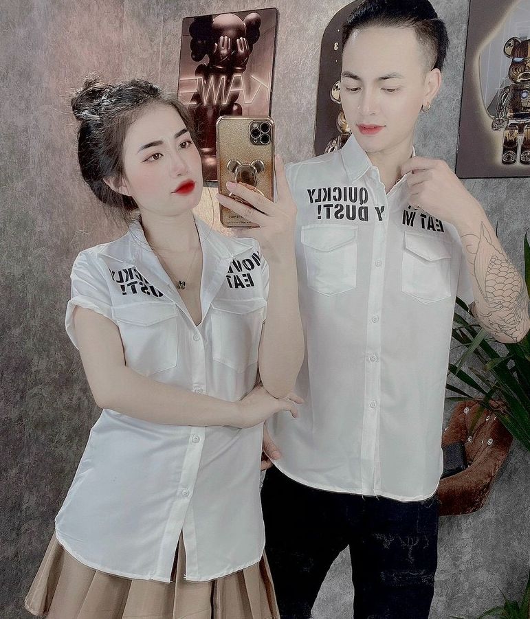 Áo sơ mi nam ngắn tay cổ bẻ in chữ vải kate lụa siêu mát không nhắn không xù Hàn Quốc đơn giản