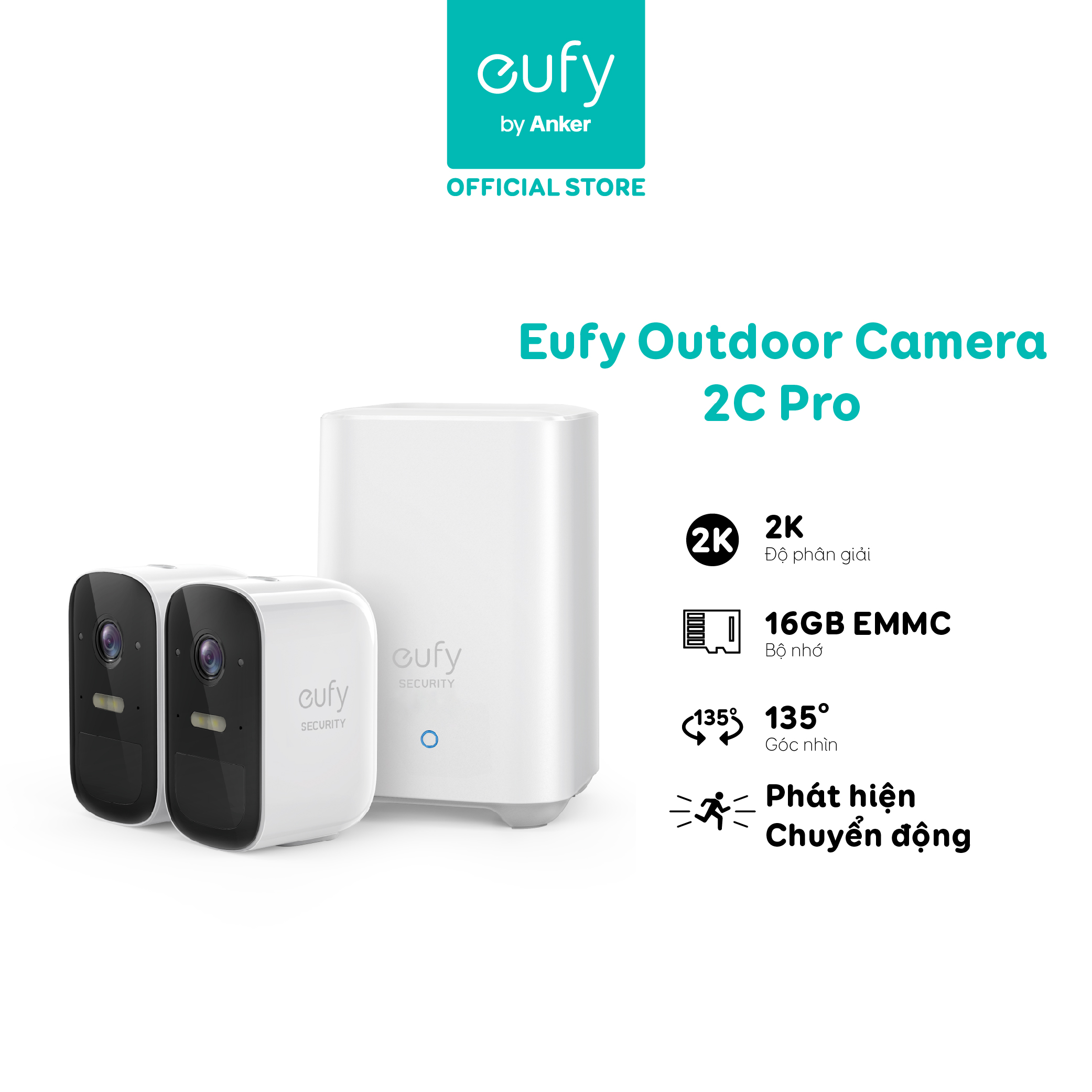 Camera an ninh ngoài trời eufycam 2c pro 2k - t8861