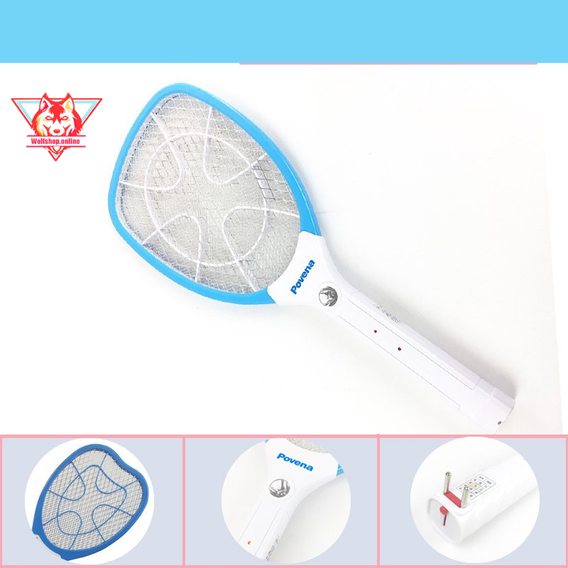 Vợt muỗi Povena, vợt bắt muổi sạc pin siêu khủng, sạc nhanh tiện ích cho mỗi gia đình