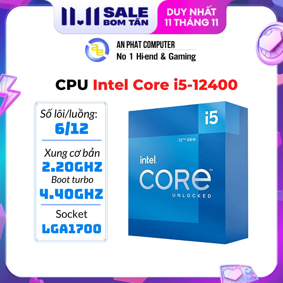 Cpu intel core i5-12400 - hàng chính hãng - bh 36 tháng