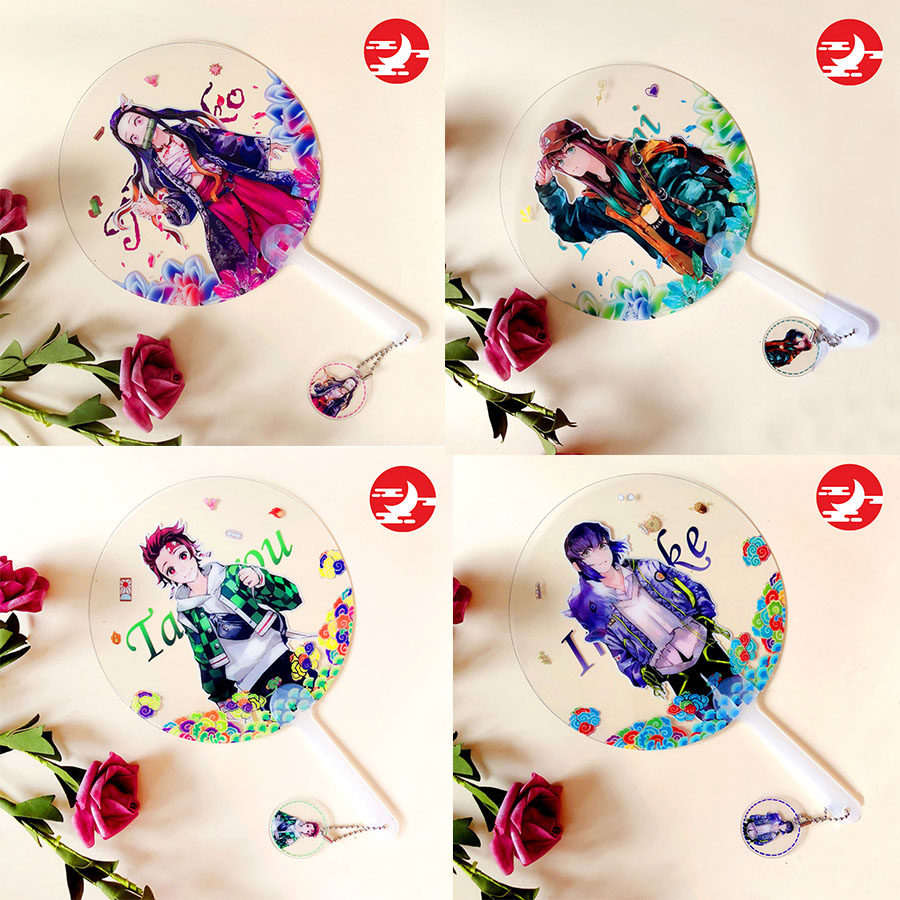 Quạt nhựa cầm tay Anime KIMETSU NO YAIBA Lưỡi gươm diệt quỷ