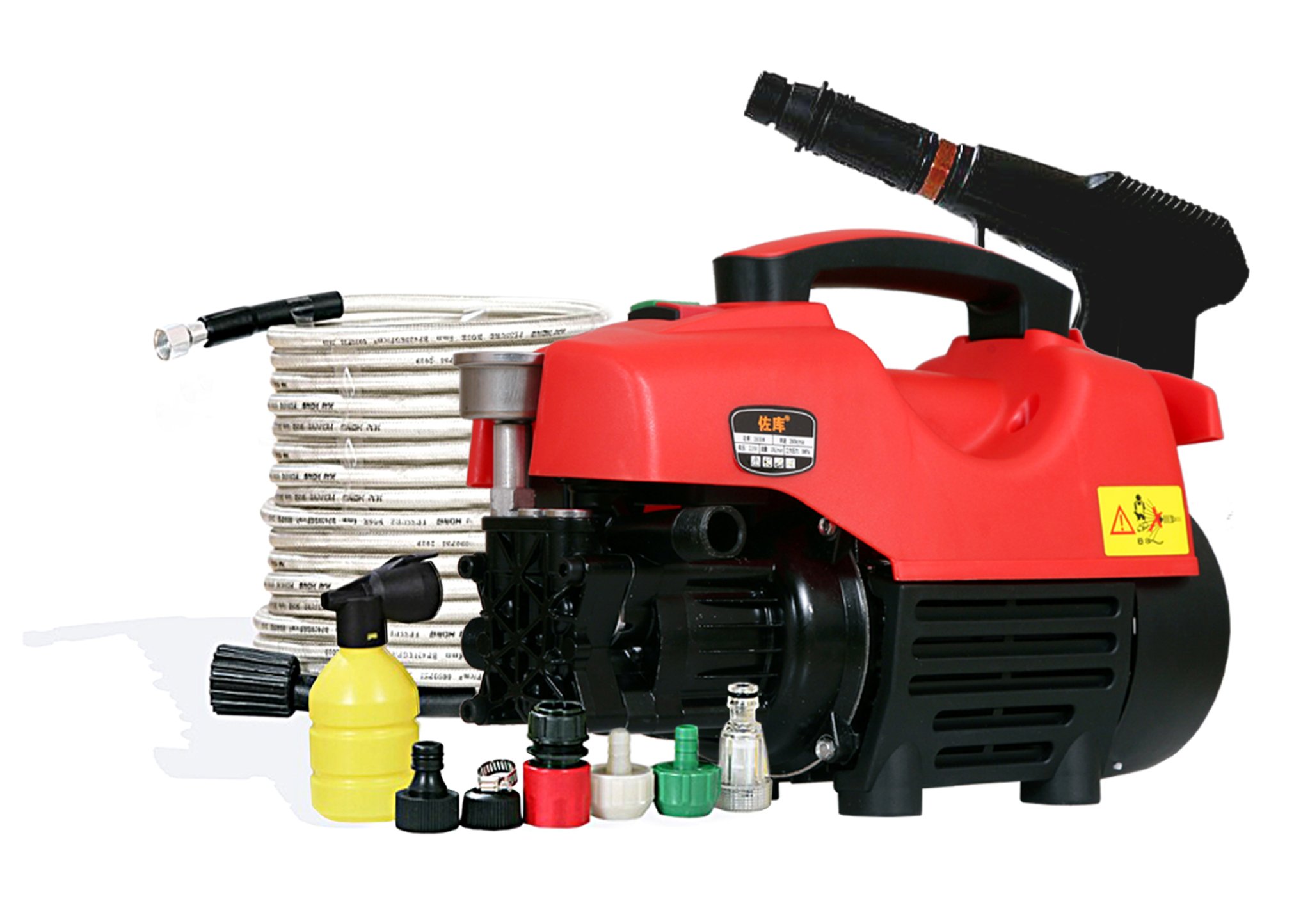 Máy xịt rửa xe mini gia đình áp lực cao, công suất mạnh 2300W + Tặng bình bọt.súg dài  - Bảo hành 6 tháng