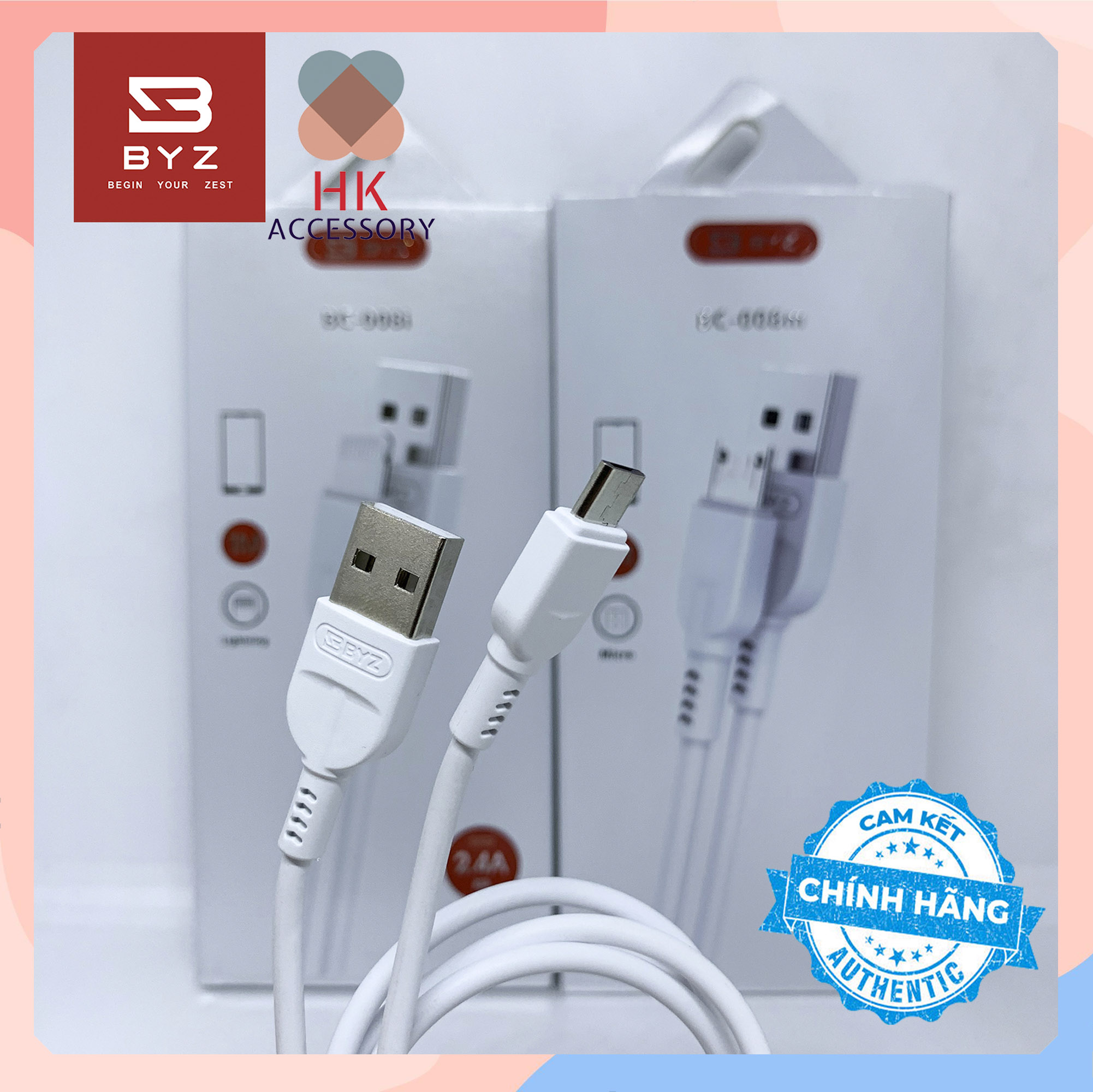 Cáp sạc byz bc-008 chuẩn type c hàng chính hãng