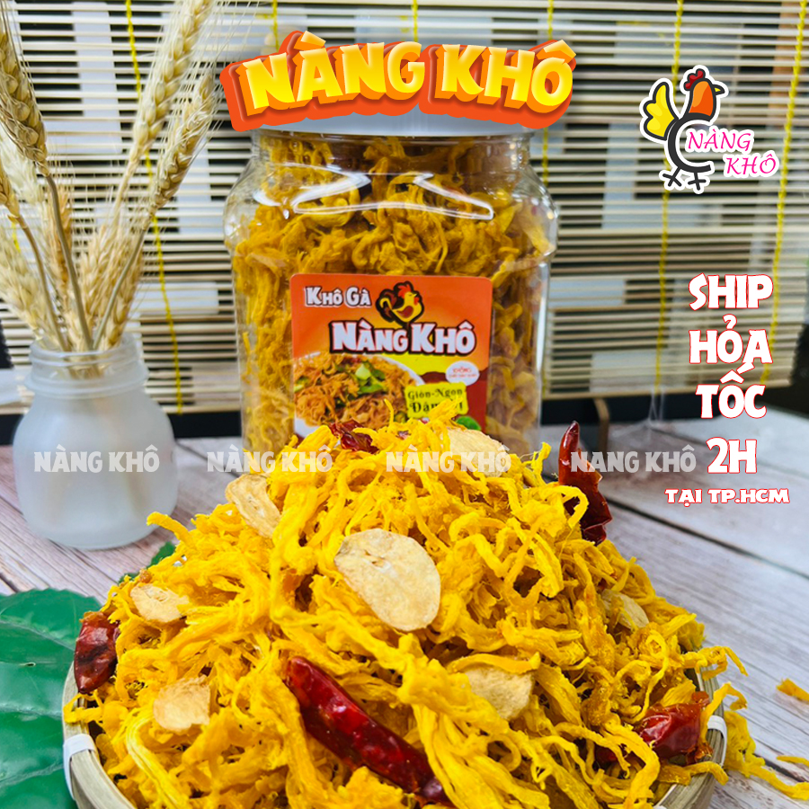 Khô Gà Bơ Tỏi 500Gr  ( Giòn - Ngon - Đậm Vị ) - Đồ ăn vặt Nàng Khô