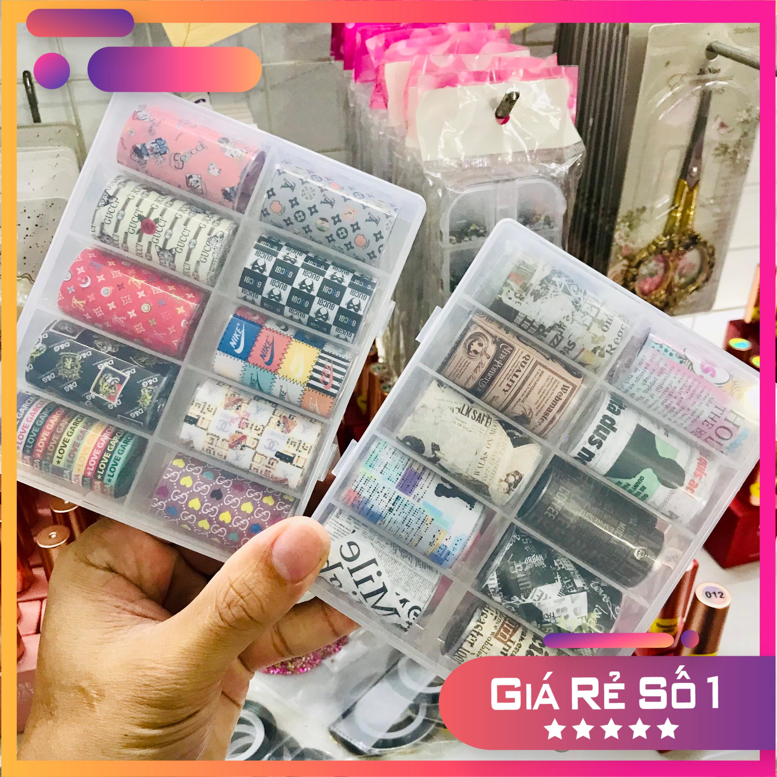 Foil báo dán móng, foil nail họa tiết báo, foil thương hiệu, foil hoa