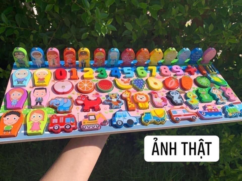 Đồ chơi trẻ em ZUKI, đồ chơi thông minh, đồ chơi gỗ câu cá ghép hình cho bé 1y+