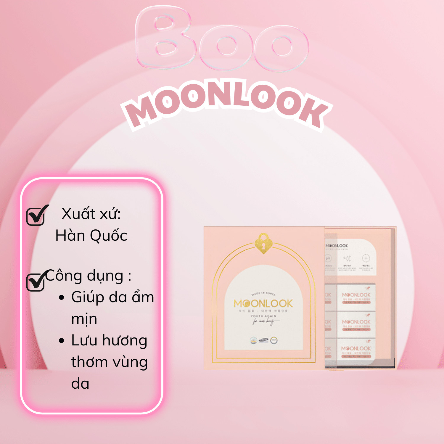 Viên Đặt Phụ Khoa MoonLook chĩnh hãng Hàn Quốc Bản Mới - 6 viên