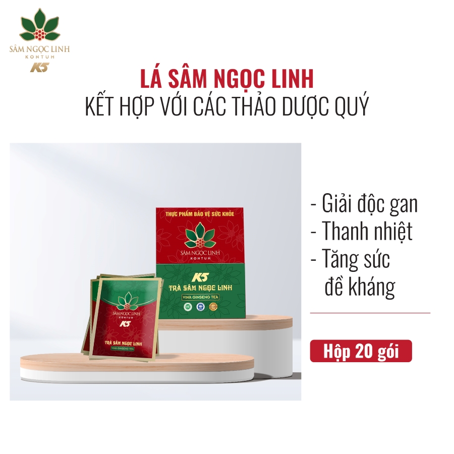 Trà lá sâm ngọc linh kon tum k5 túi lọc