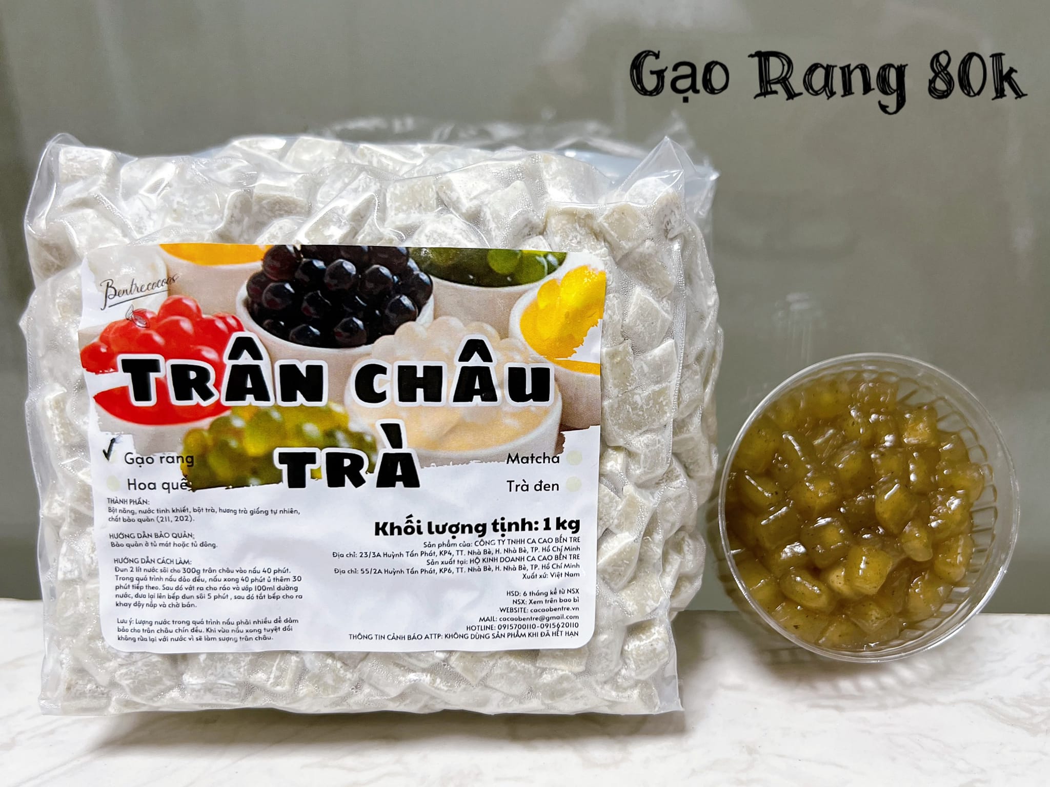 Trân châu Gạo Rang size Vuông 1kg