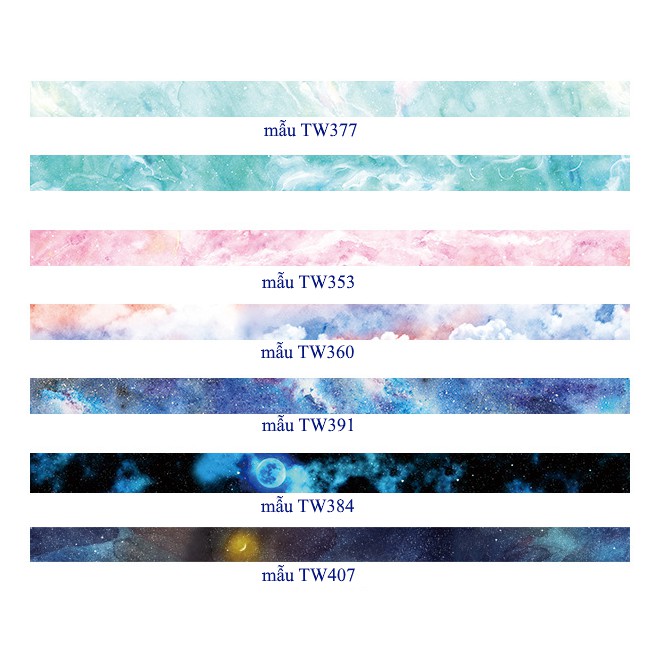 Băng dính trang trí washi tape twilight 15mm*8m