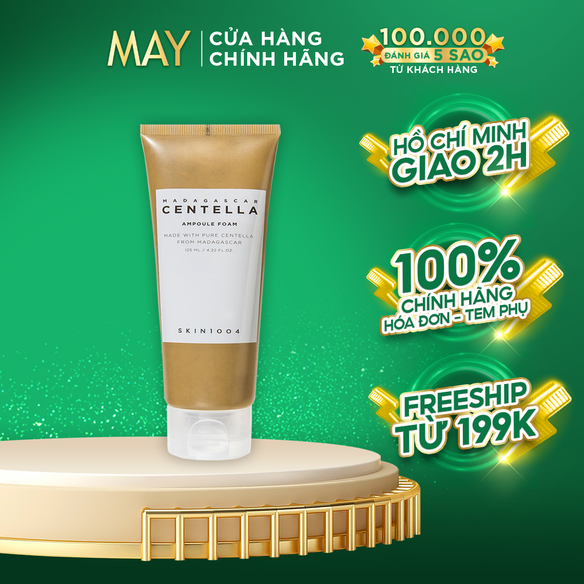 SỮA RỬA MẶT SKIN1004 Madagascar Centella Ampoule Foam Làm Sạch Cho Da Nhạy Cảm Chiết Xuất Rau Má 125ml