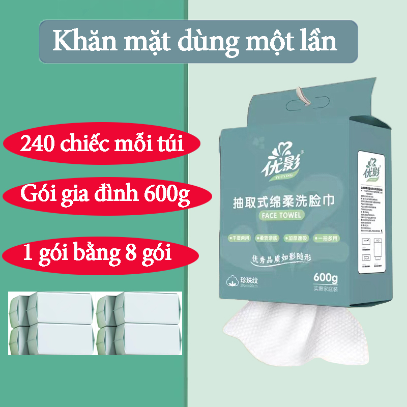 Khăn Mặt Giấy Dùng Một Lần Cotton Mềm Mại 600g – Khăn Mặt Dày, Tự Nhiên & Tiện Lợi Cho Làn Da Sạch Sâu