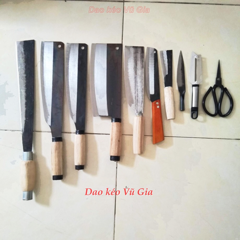 Bộ dao bếp giá rẻ 8 món 10 món dao rèn thủ công làng nghề