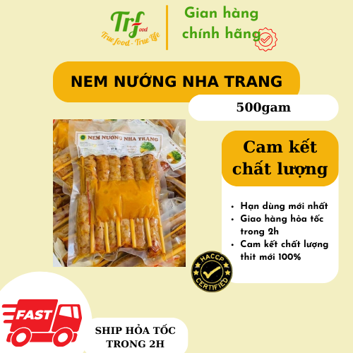Nem nướng Nha Trang gói 500g, tặng kèm nước chấm