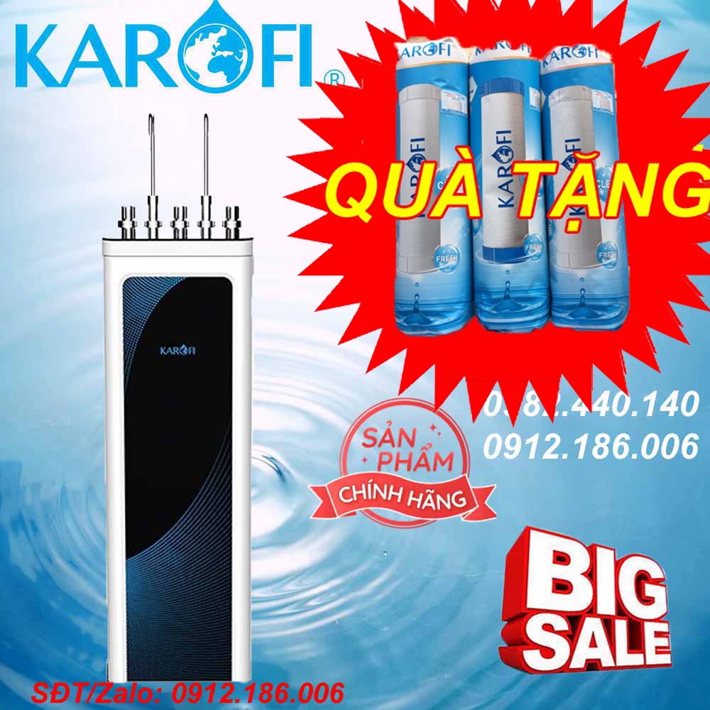 Máy lọc nước nóng lạnh karofi kad-d52 10 lõi - hàng chính hãng