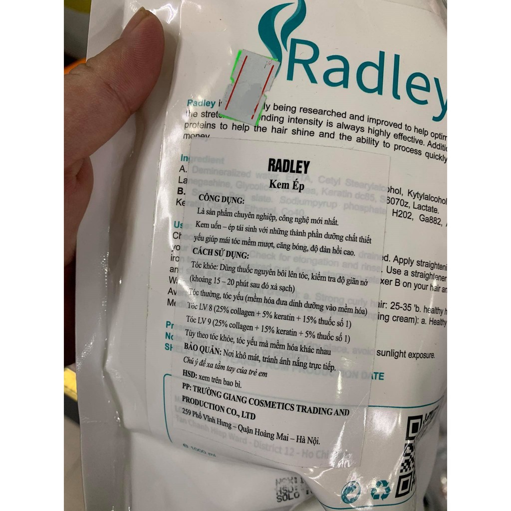 Kem ép uốn tóc đa năng Radley 1000ml x2