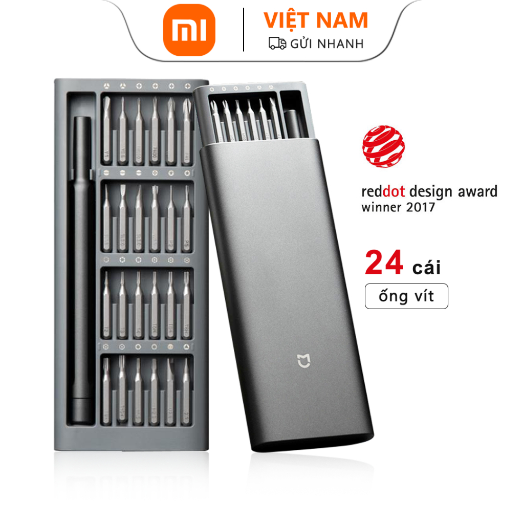 Bộ tua vít xiaomi mijia 24 vỏ hợp kim nhôm có nam châm kèm hộp đựng