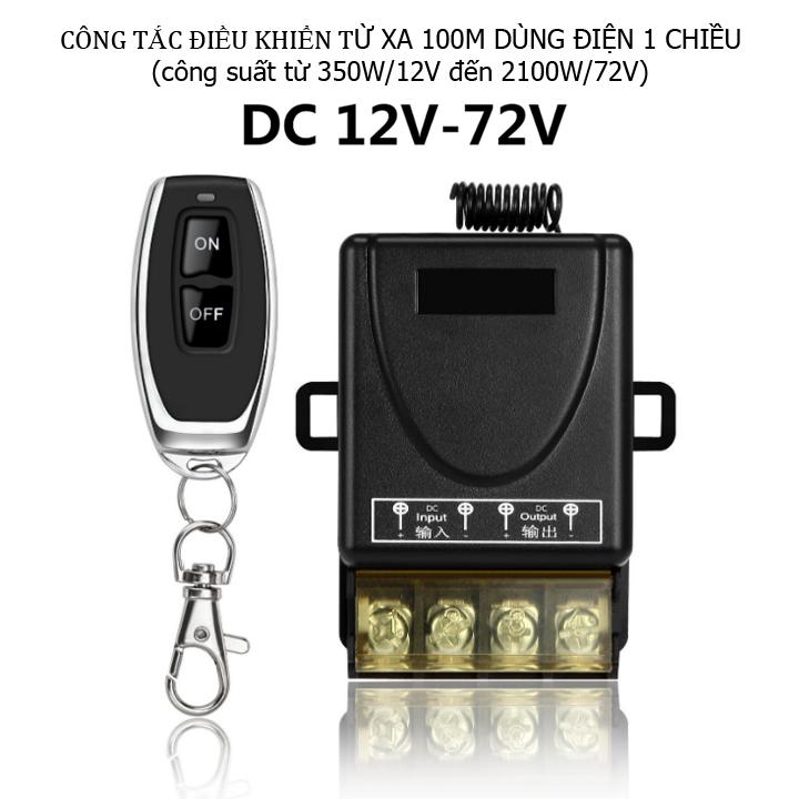Công tắc điều khiển từ xa 12v đến 72v 100m/30A dùng điện 1 chiều DC 12v, cong tac dieu khien tu xa, bo dieu khien tu xa, dieu khien tu xa