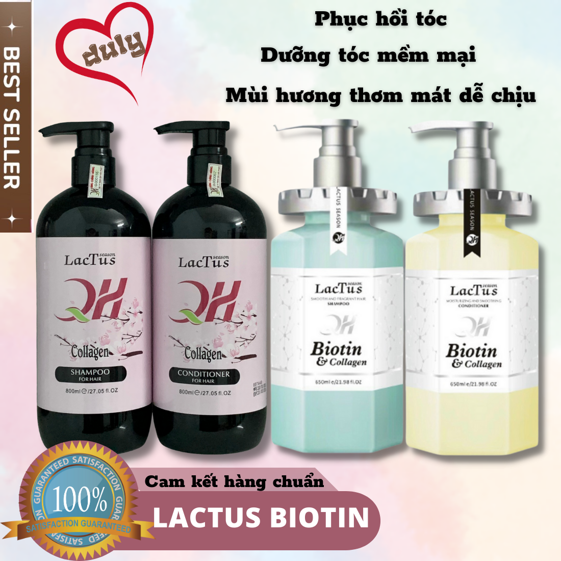 Dầu gội biotin lactus season ngăn gàu, giảm rụng tóc QH lactus season biotin collagen 650ml