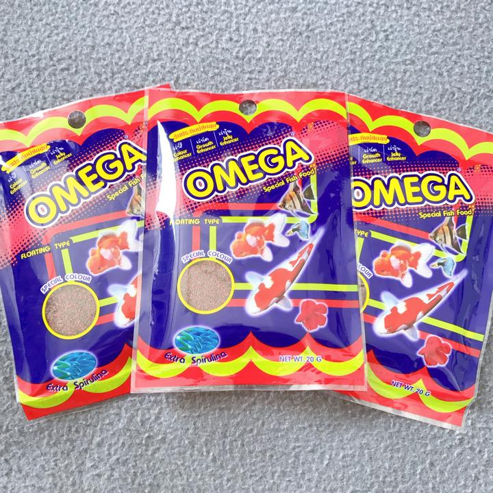 3 Gói Thức Ăn Cho Cá Con Omega, Size Nhuyễn, Chuyên Dụng, Gói 20g