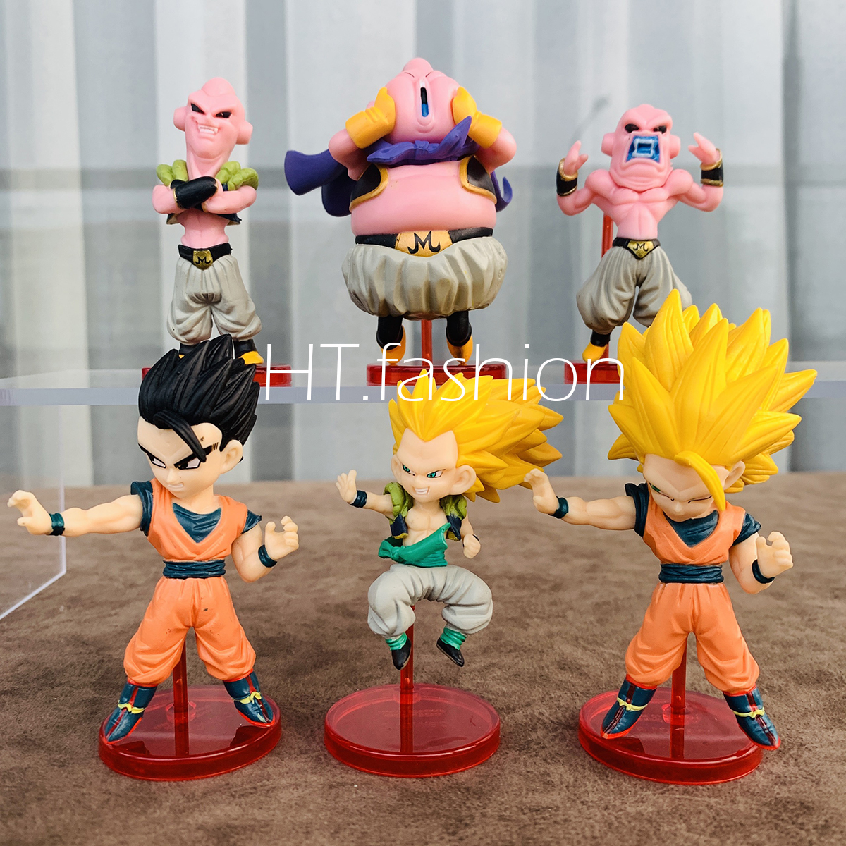 Set 6 mô hình dragon ball nhân vật songoku super saiyan và ma bư chibi cực ngầu
