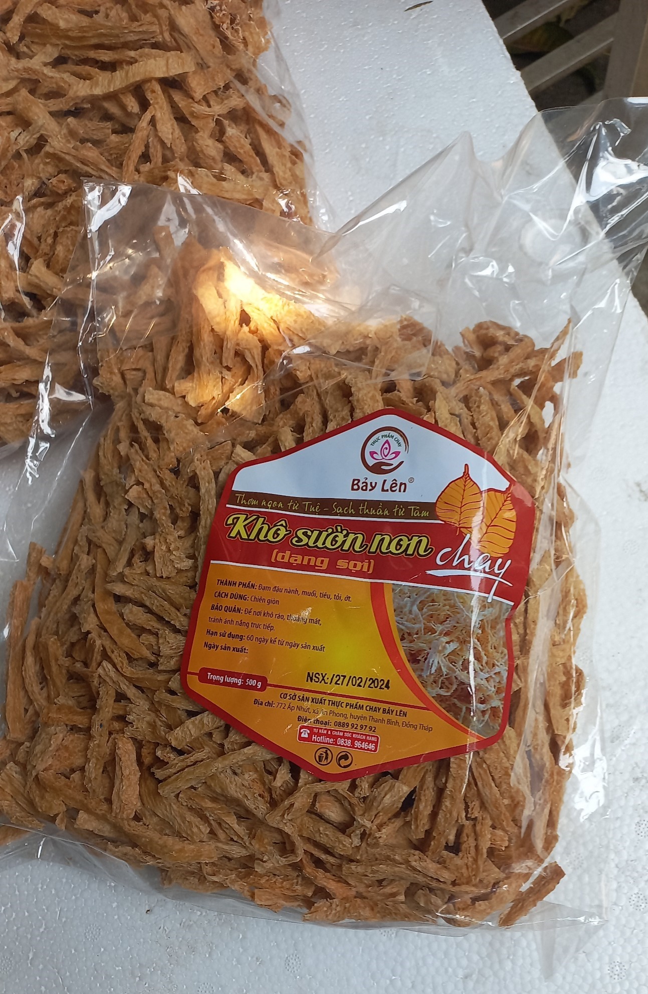  Khô sườn non chay xé sợi Bảy Lên 500g - Thực phẩm chay Thiện Tâm 