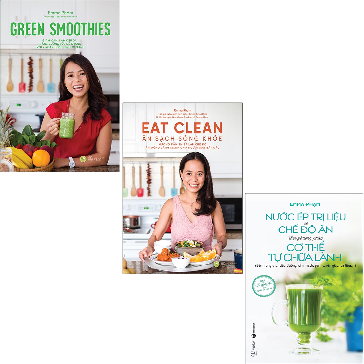 Sách AZ - Combo Green Smoothies + Eat Clean - Ăn Sạch Sống Khỏe + Nước Ép Trị Liệu Và Chế Độ Ăn Theo Phương Pháp Cơ Thể Tự Chữa Lành (3 cuốn)