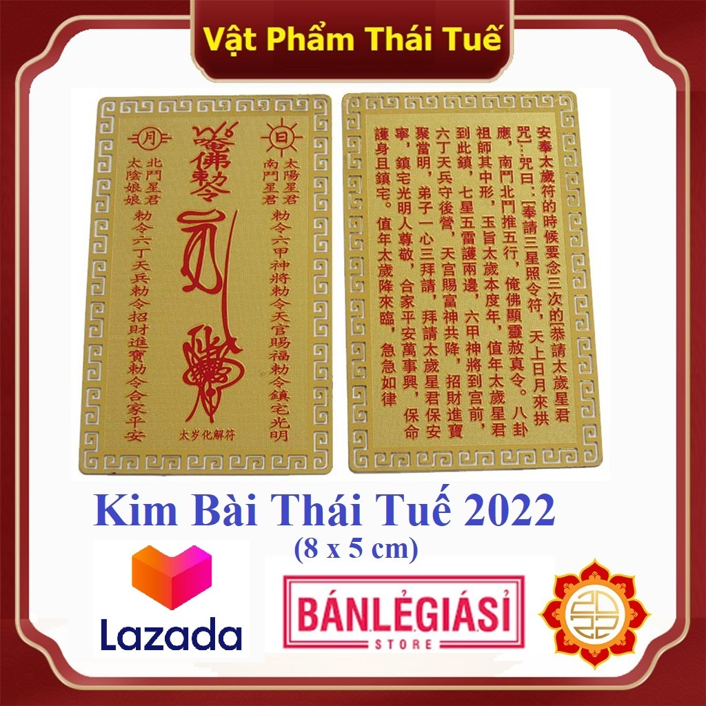 Kim bài thái tuế nhâm dần năm 2022 - vật phẩm thái tuế hóa giải vận hạn tuổi dần, thân, tỵ, hợi, tý, thìn