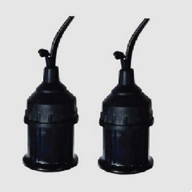 Bộ 2 đuôi đèn treo tiêu chuẩn kín nước E27 Đen