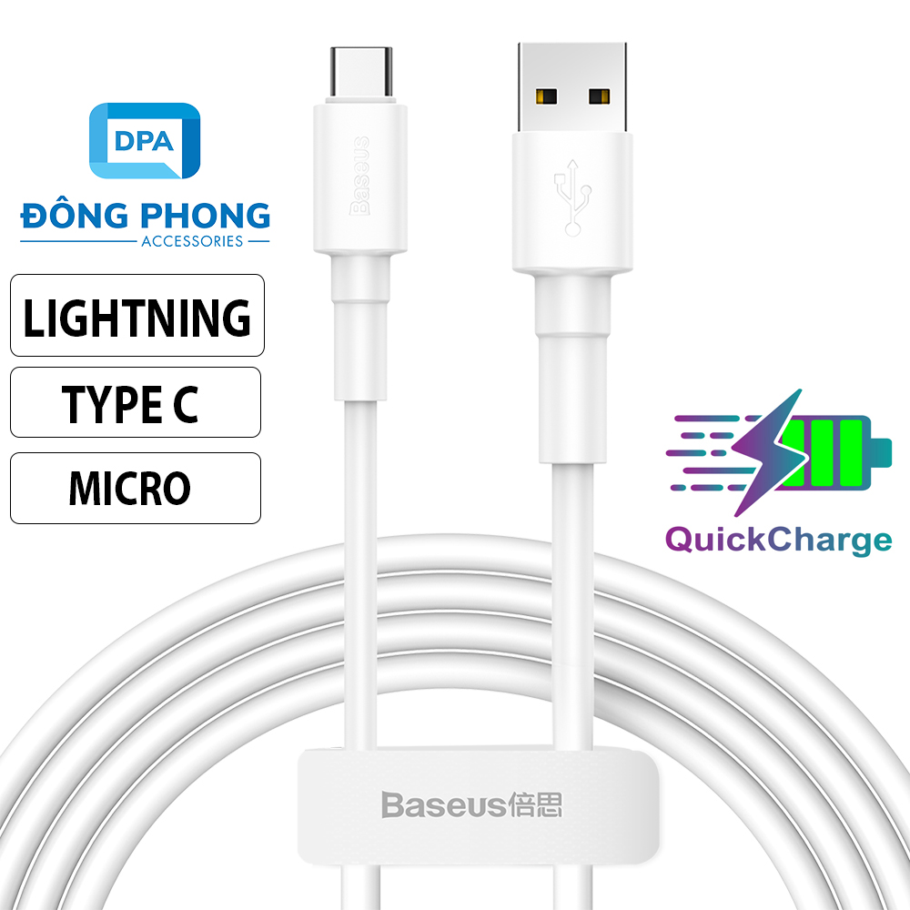 Cáp Sạc Nhanh Siêu Bền Baseus Mini White Dùng Cho Smartphone Tablet Chính Hãng