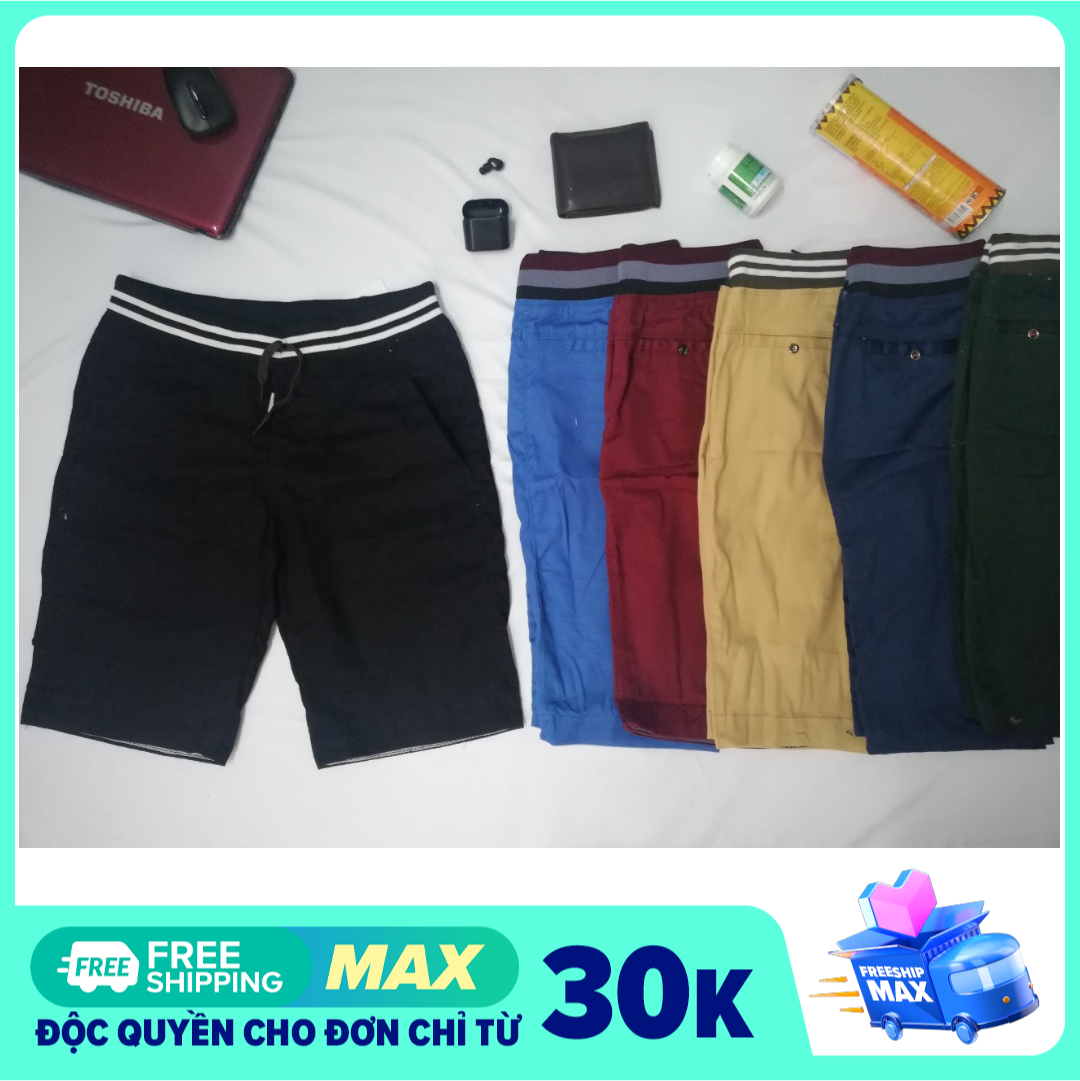 [Video Thật 100%] Quần short nam Kaki Lưng Thun co giãn Vải Đẹp, Nhiều Màu